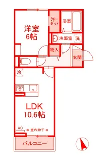 ウェルデンス戸塚 A棟【2階】の間取り