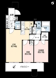 パークタワー勝どきサウス【28階】の間取り