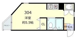 コーポ数納【3階】の間取り