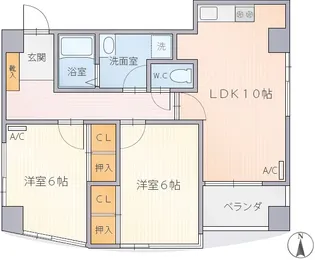 ウォーブルKハイツ【3階】の間取り