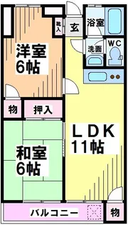 成城キャッスルI【1階】の間取り