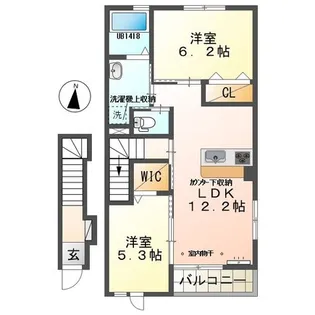 シーダー湖西【2階】の間取り