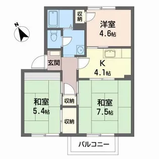 クレフォートメゾンB【2階】の間取り