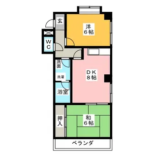 アーサー須ヶ口【1階】の間取り