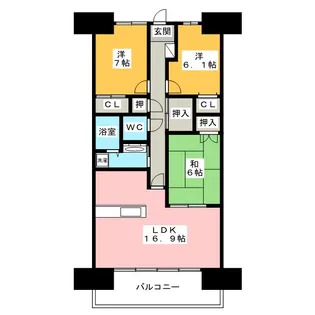 スペクトル半田亀崎【6階】の間取り