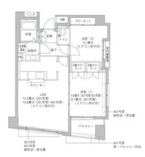 ヴェスタ上大岡【3階】の間取り