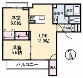 シャーメゾンUR【2階】の間取り