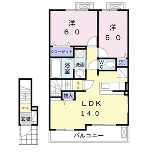 プルニエ5 B【2階】の間取り
