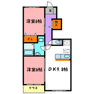 ノートルハウス2【1階】の間取り