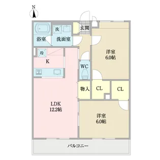 クレシアC棟【2階】の間取り