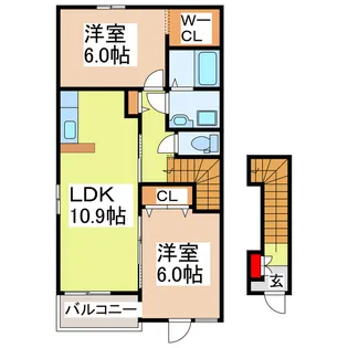 シャングリラB【2階】の間取り