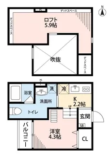 Attic堺【2階】の間取り