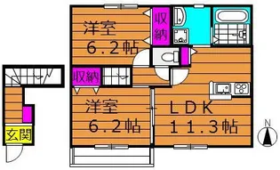 エルメゾン尾上【2階】の間取り