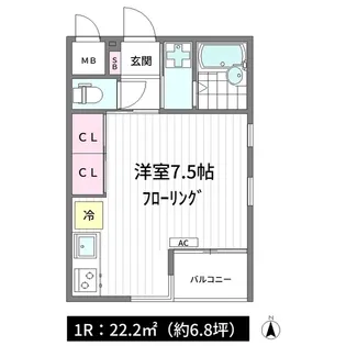 Clef (クレフ)A棟【1階】の間取り