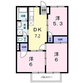 エクセラン三日市【1階】の間取り