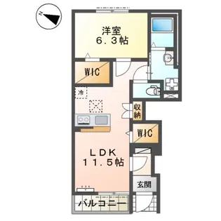 袖ヶ浦市坂戸市場 アパート新築工事【1階】の間取り