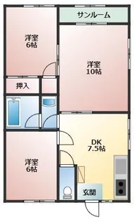 パールメゾンFuji B【1階】の間取り