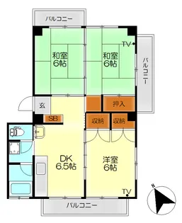 グリーンパークマンション【4階】の間取り
