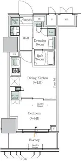 ONE ROOF RESIDENCE NISHINIPPORI【8階】の間取り