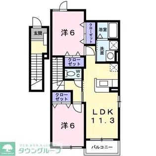 プリムローズ・M I【2階】の間取り