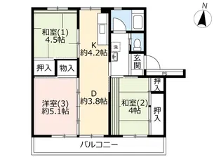 UR多摩ニュータウン永山【3階】の間取り