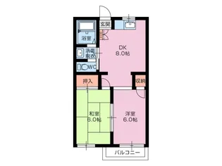 ハイツ朝【2階】の間取り