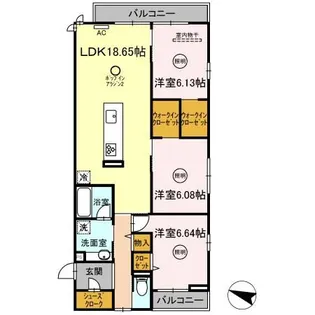 ラ・カーサ・フェリーチェ【2階】の間取り