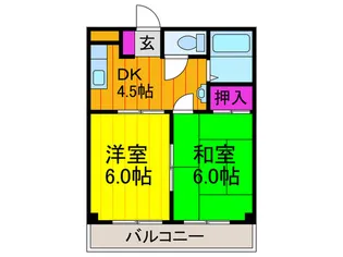 三熊ハイツ渚7号の間取り