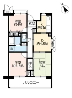 URアーバンラフレ星ヶ丘【4階】の間取り