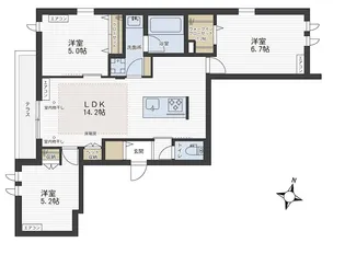 ユーゲントリヒト【1階】の間取り