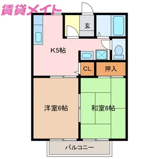 光ヶ丘コーポ北山B【2階】の間取り