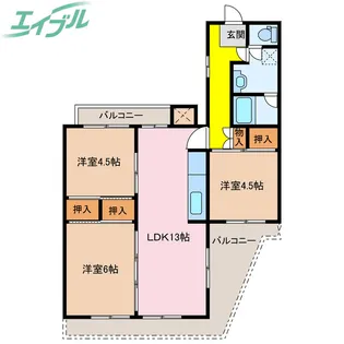 グランドヒルズ桔梗が丘11号棟【1階】の間取り