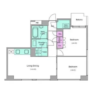 レジディアタワー乃木坂【13階】の間取り