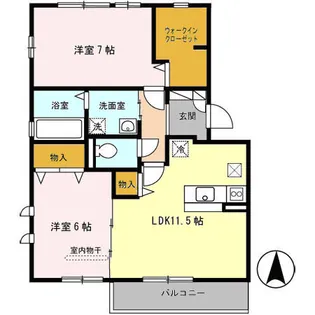 Garden館下 West【3階】の間取り