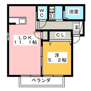 サニーフラットK【1階】の間取り
