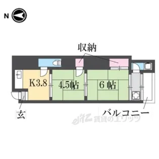 八戸ノ里文化2【2階】の間取り