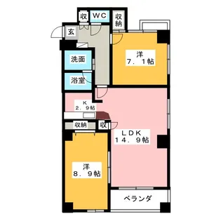 プロシード新瑞橋【5階】の間取り