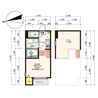 アンバーコート原町【1階】の間取り