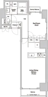 Haluwa芝公園【6階】の間取り