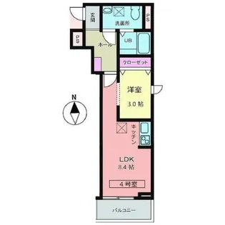 メリディアン川平 壱番館【3階】の間取り