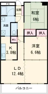 三向ハイツ元今泉【5階】の間取り