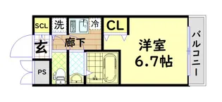 アドバンス難波西アクア【4階】の間取り