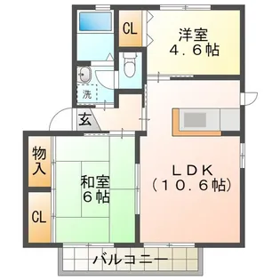シダー’sグランデB棟【1階】の間取り