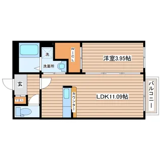 メゾン風雅【1階】の間取り