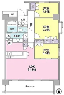 アンビエンテ経堂【3階】の間取り