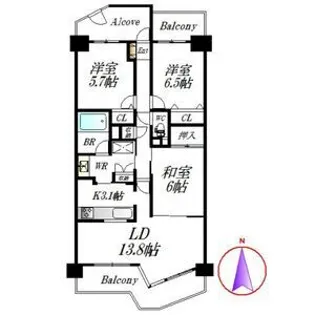 メイツ巽ヶ丘【2階】の間取り