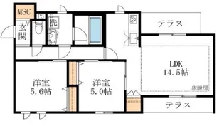 エトワールヴァリ プリミエ【1階】の間取り