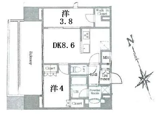 リージア浅草橋【11階】の間取り