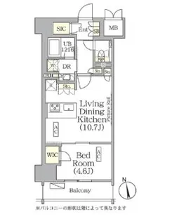 ザ・パークハビオ神楽坂レジデンスSouth【10階】の間取り