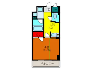ジュネス関目高殿【8階】の間取り